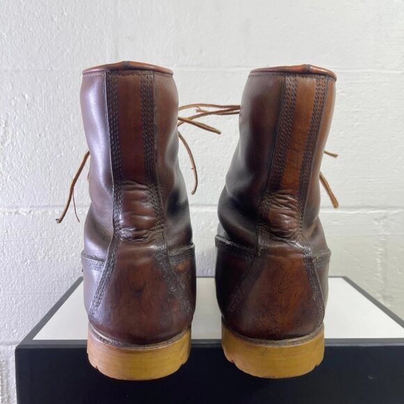 Vintage Timberland Ankle Work Boots Brown Leather Lace up Men's 10.5 Wide - Picture 6 of 14